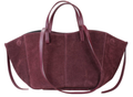 959 Italian Suede Leather Wine Travel  Bag w/ Leather Pouch
