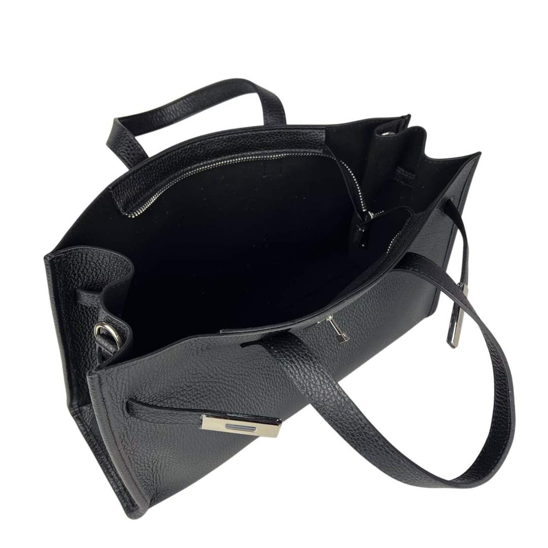 Mi088 Black Front-Accent Tote