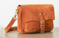 ZZ166 Camel Suede Crossbody Bag