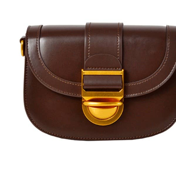 ITANCH Italian Choco Leather Antiqued Crossbody Bag