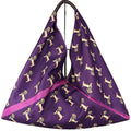 MI495 Purple Dachshund Print Triangle Bag