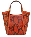 IT7O Italian Orange  Leather Snake Printed Crossbody Bag