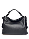 MI506 Black Leather Hobo Bag
