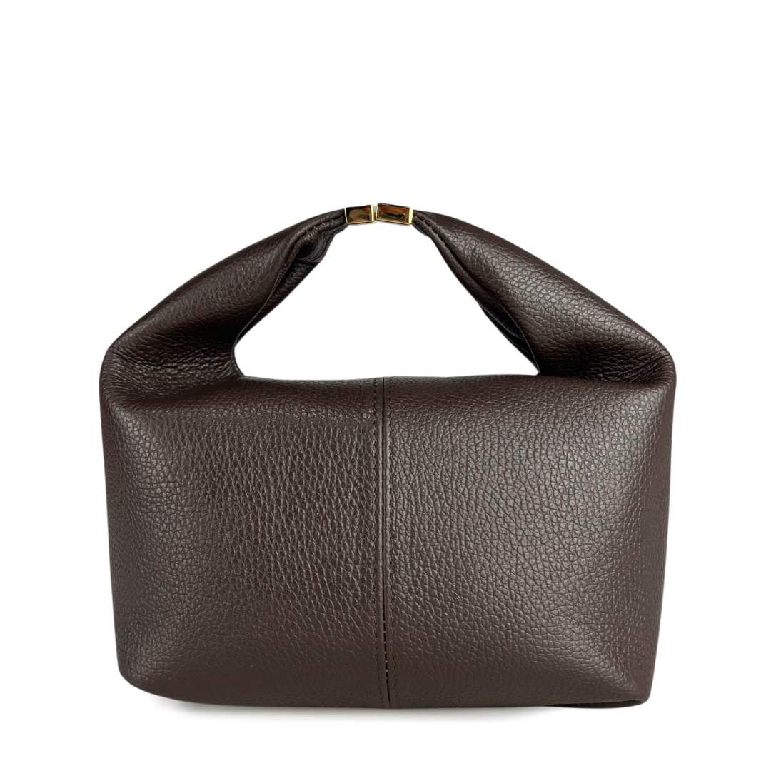 Mi189 Dark Brown Snap-Accent Bag