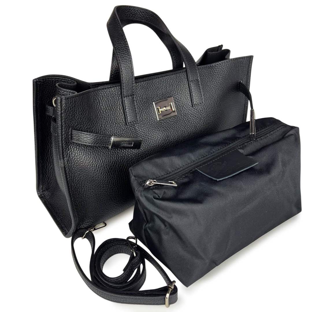 Mi088 Black Front-Accent Tote