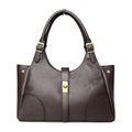 MI663 Dark Brown Leather Shopper Bag