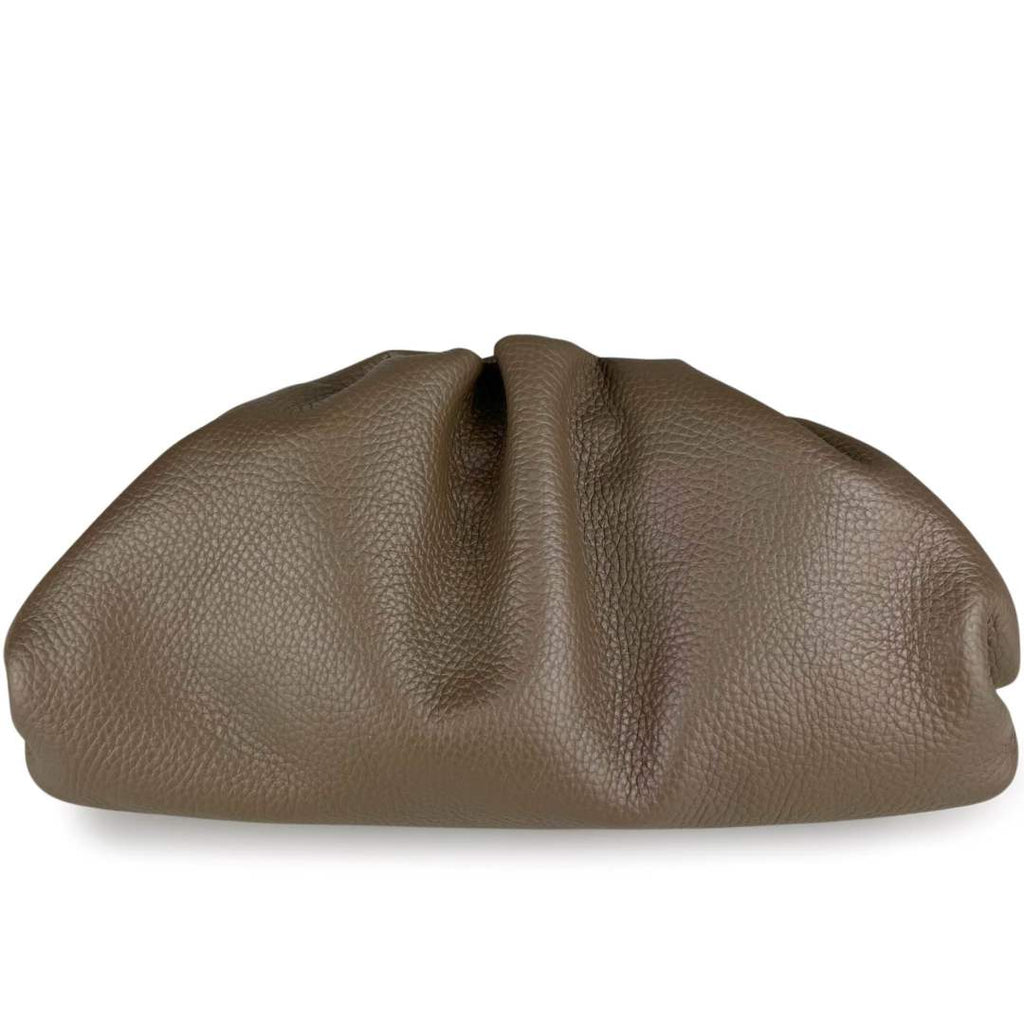 Mi257 Dark Taupe Pebbled-Leather Pouch