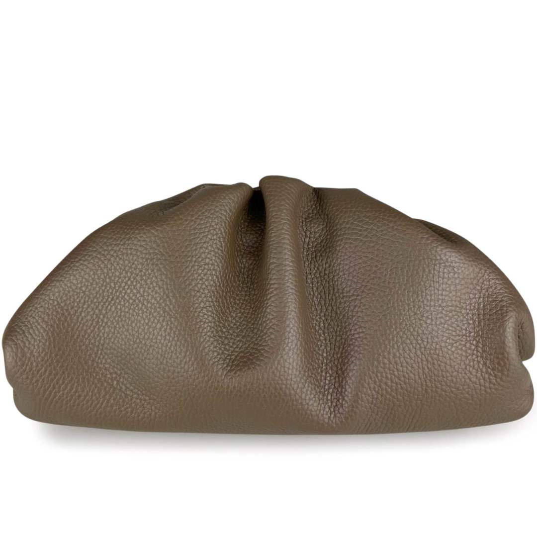 Mi257 Dark Taupe Pebbled-Leather Pouch