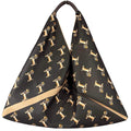 MI497 Dark Brown Dachshund Print Triangle Bag