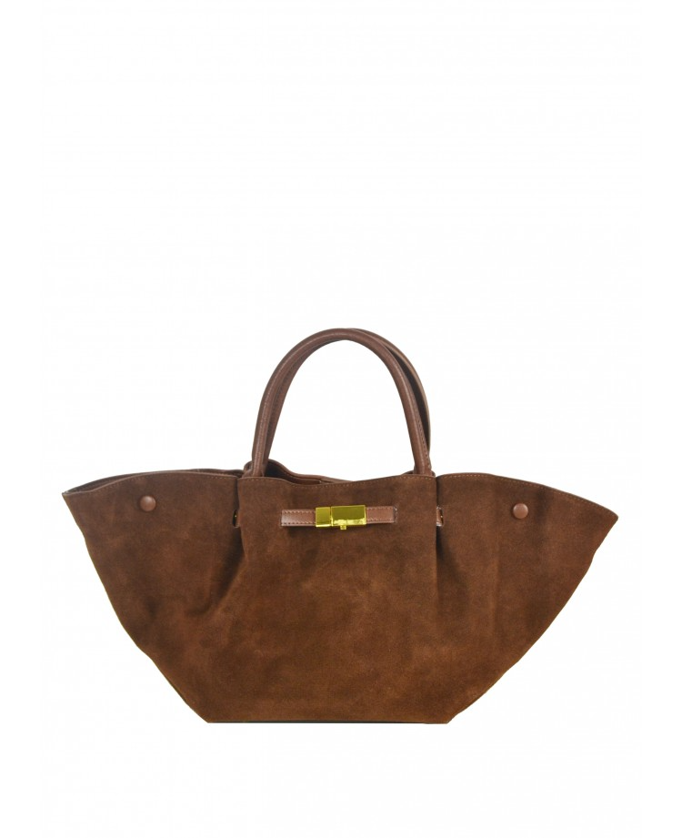 IBLSCL Italian Camel Suede Tote Bag w/ Removable Strap