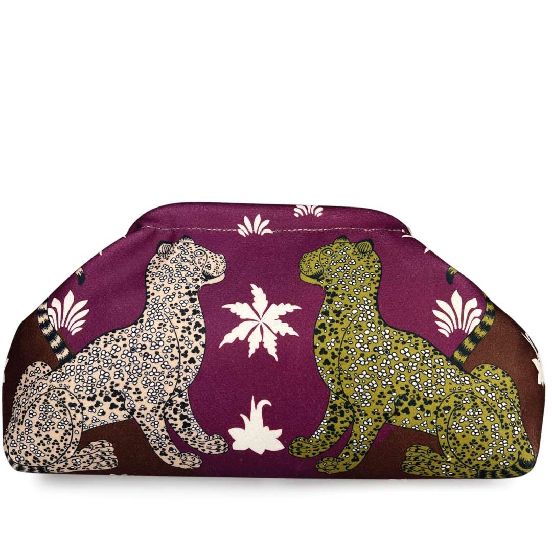 Mi245 Plum Leopard-Print Pochette
