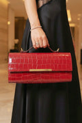 ZZ160 Red Croco Leather Pochette Bag