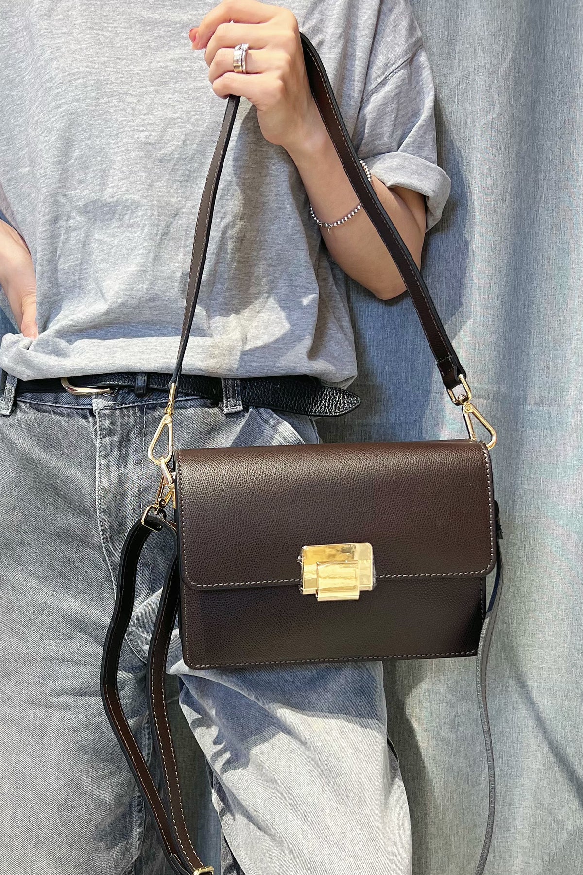 ZZ010 Brown Leather Handbag