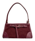 MI566 Burgundy Suede Mini Shoulder Bag