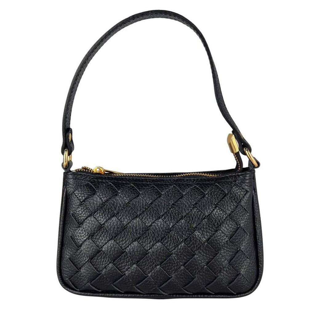 Mi093 Black Woven Mini Baguette
