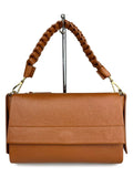 Mi191 Tan 3-Compartment Flap Bag
