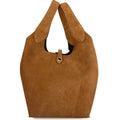 Mi123 Tan Suede Pouch Tote