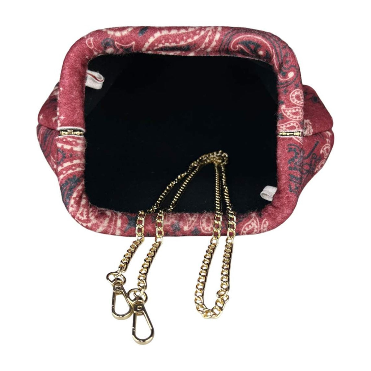 MI665 Burgundy Bandana Print Clutch Bag