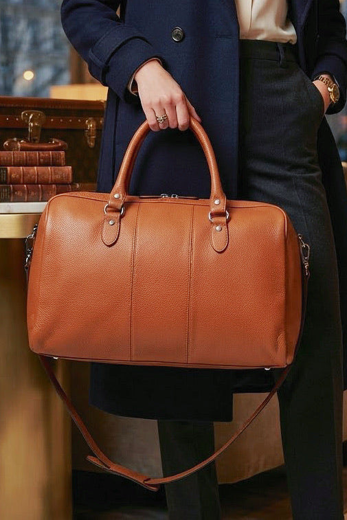 ZZ060 Camel Leather Travel Bag