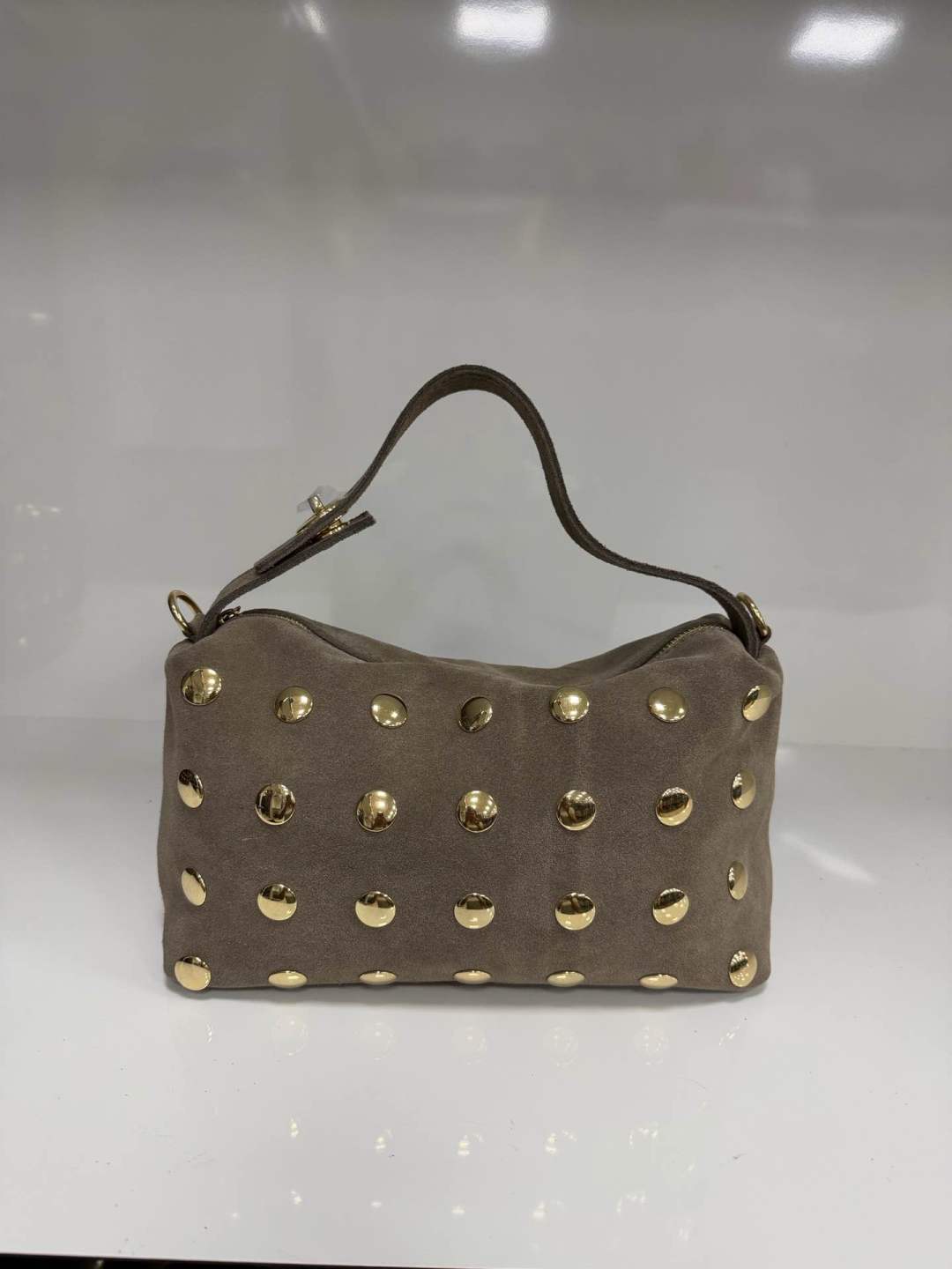 St081 Taupe Top Handle Bag
