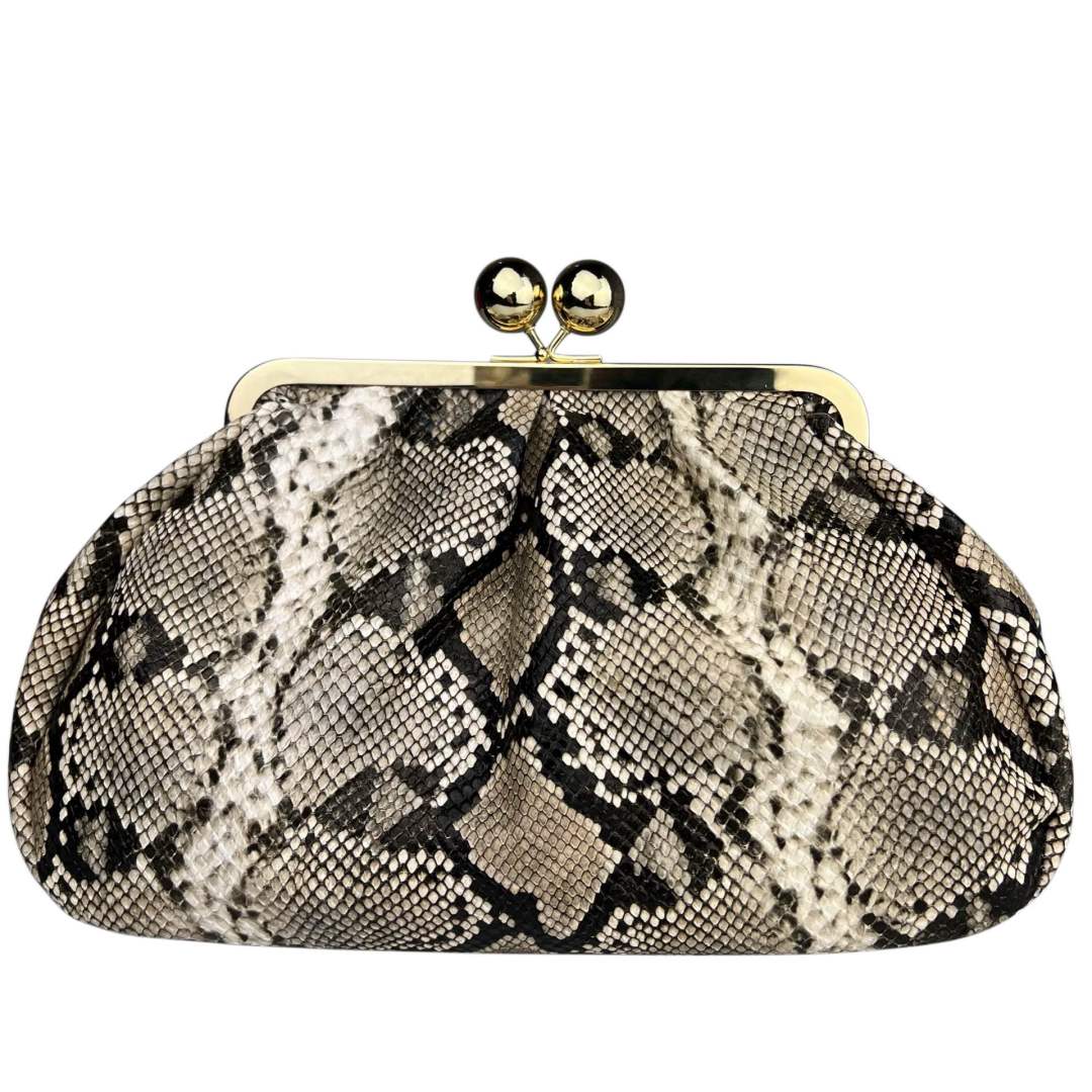 Mi268 Python Print Classic Clip Clutch