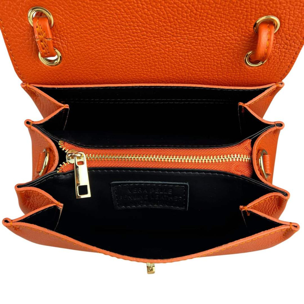 Mi216 Papaya Slim-Handle Flap Bag