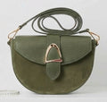 ZZ175 Khaki Leather Suede Crossbody Bag