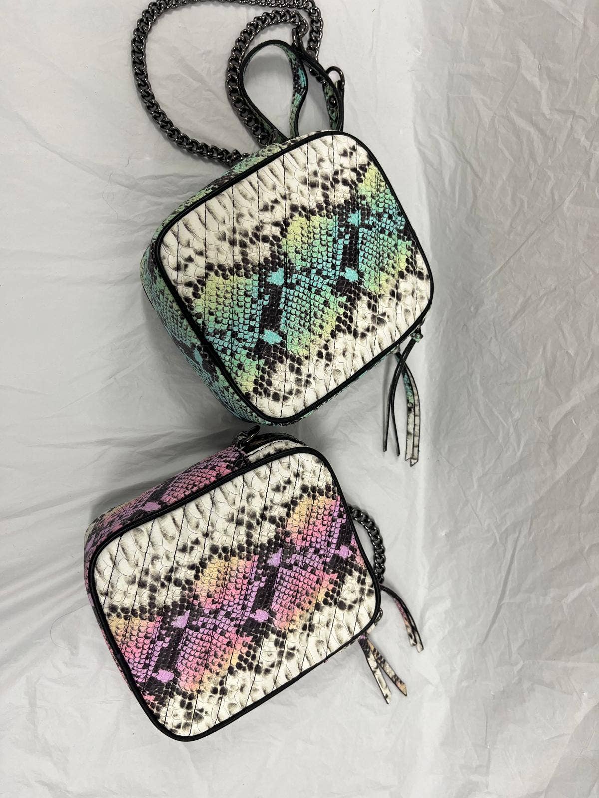 OF244 Italian Leather Printed Python Crossbody Bag JIJOU