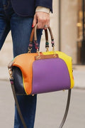 ZZ055 Purple Multicolor Leather Handbag