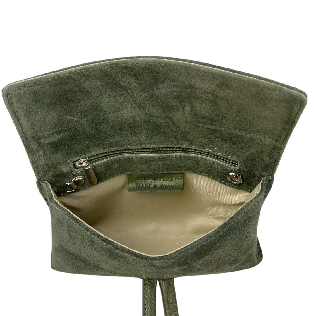 Mi108 Olive Suede Knot Pochette