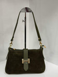 St036 Olive Green Hope Suede Bag