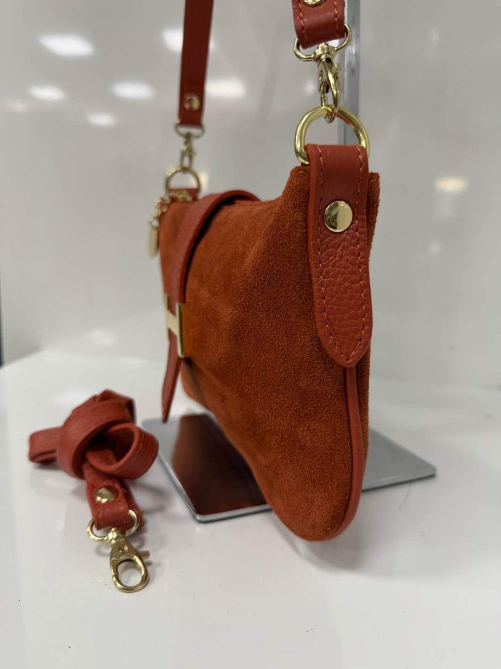 St030 Papaya Hope Suede Bag