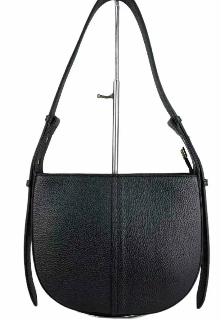 MINEOBL Black Italian Leather Crossbody Bag JIJOU CAPRI