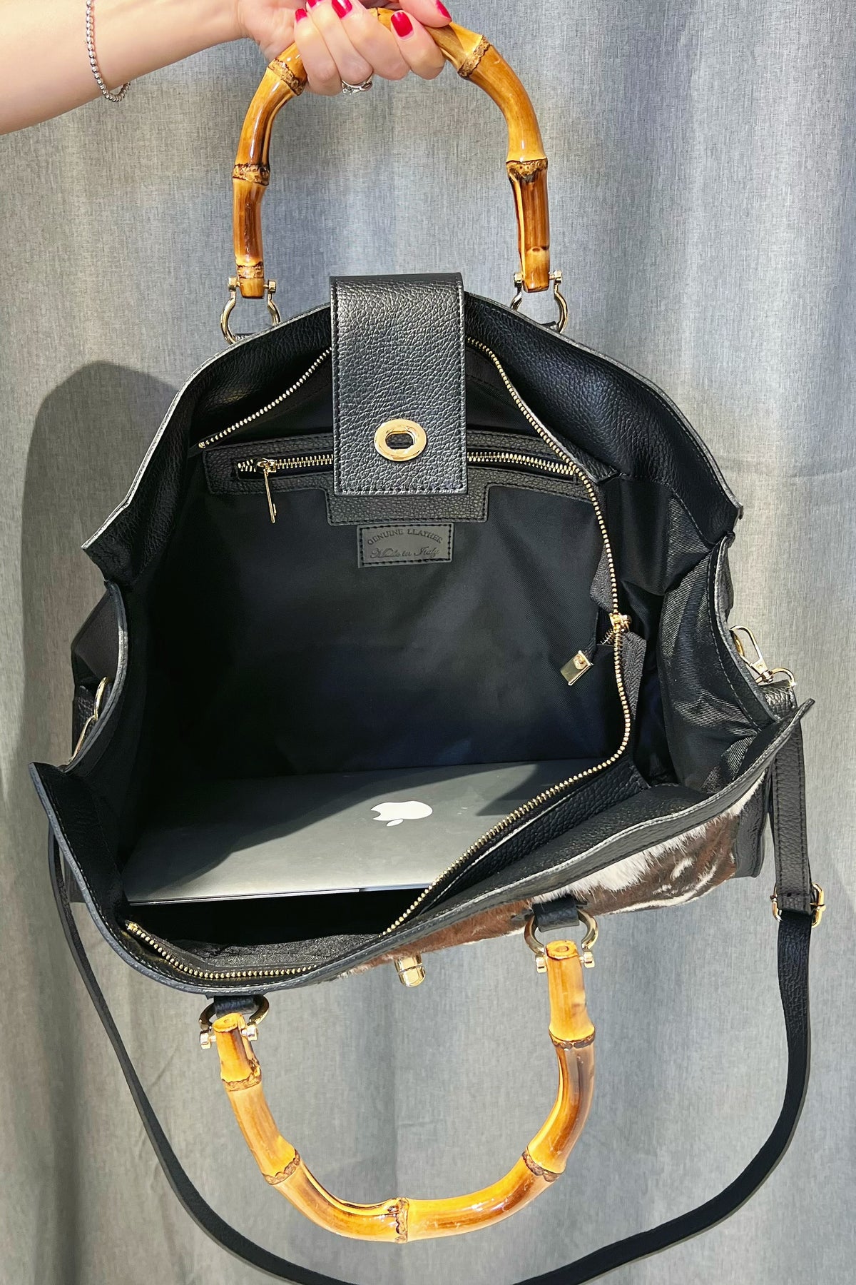 ZZ057 Black XL Animal Print Handbag