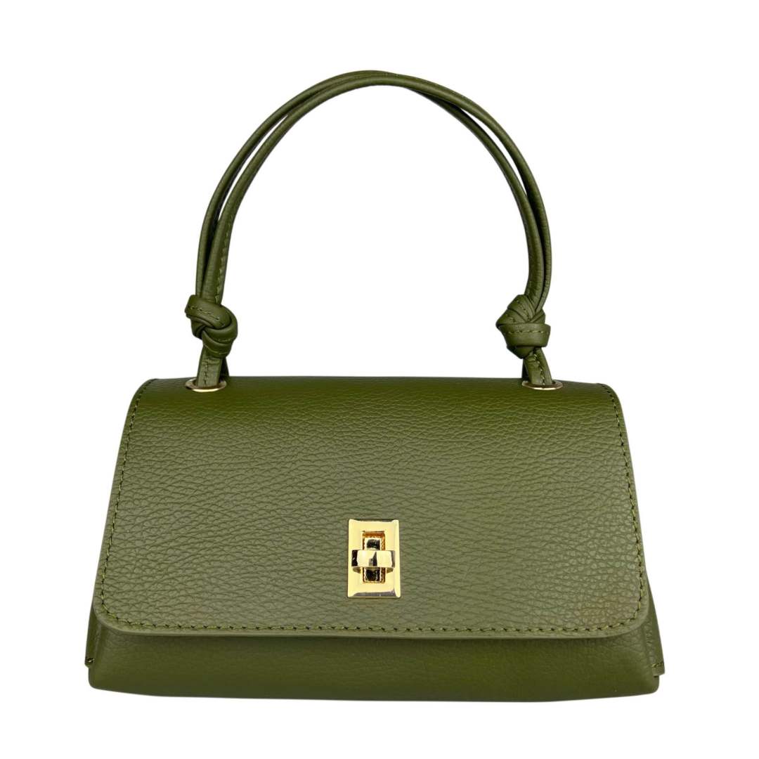 Mi220 Olive Slim-Handle Flap Bag