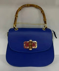 STBAR Royal Italian Leather Crossbody Bag w/Bamboo Handles