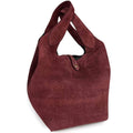 Mi124 Burgundy Suede Pouch Tote