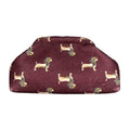 MI673 Burgundy Dachshund Print Clutch Bag