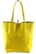 D04 Lemon Italian Basic  Leather Tote Bag JIJOU CAPRI