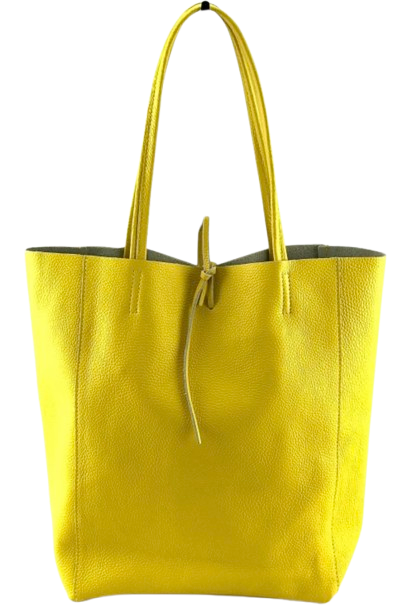 D04 Lemon Italian Basic  Leather Tote Bag JIJOU CAPRI