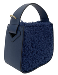 C018 Blue Luxurious Leather and Textured Bag JIJOU CAPRI