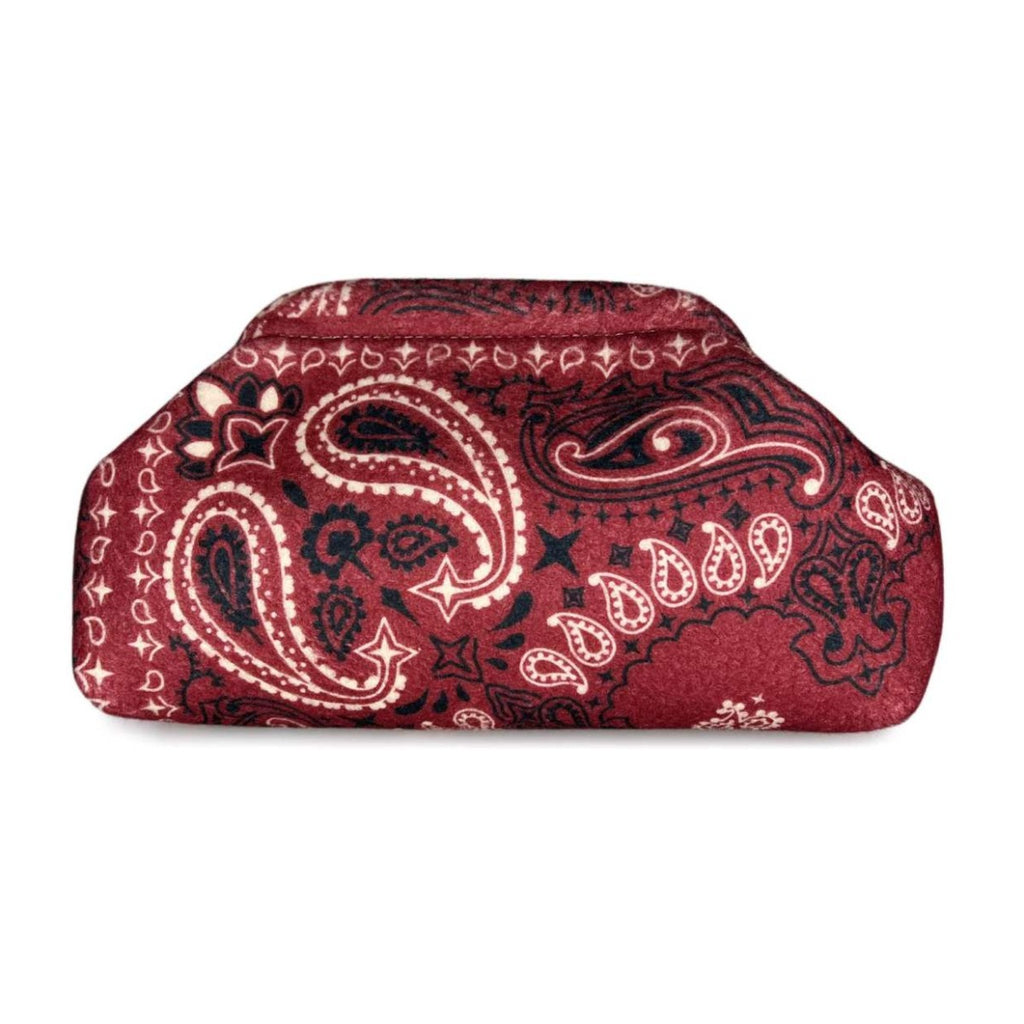 MI665 Burgundy Bandana Print Clutch Bag