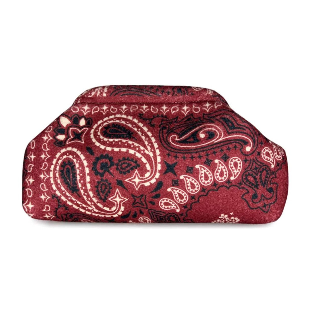 MI665 Burgundy Bandana Print Clutch Bag