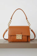 ZZ186 Camel Grained Leather Top Handle Bag