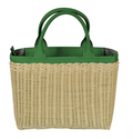IT13GR Green Leather Woven Basket-Style JIJOU CAPRI