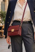 ZZ005 Burgundy Leather Handbag