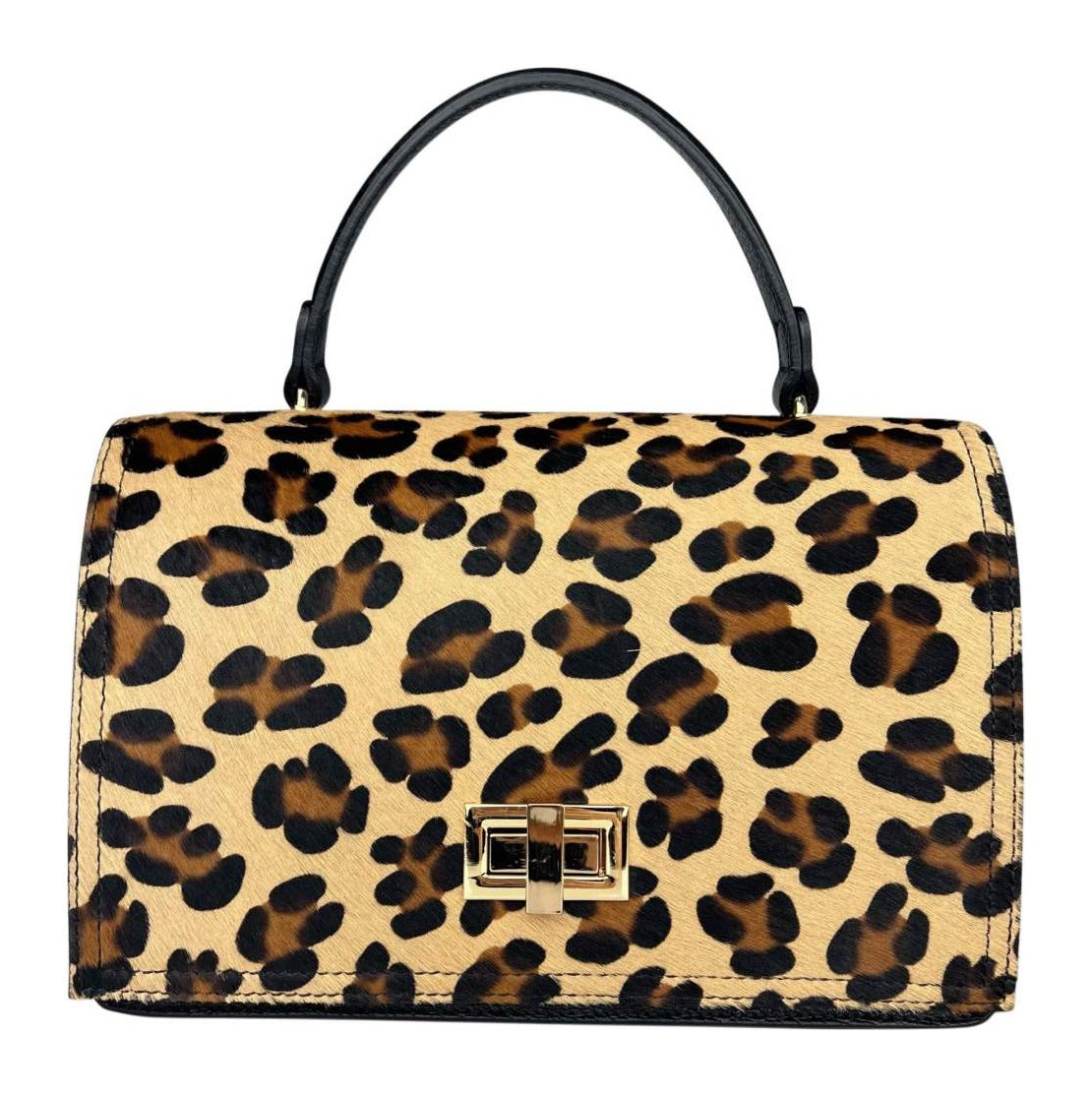 MI563 Animal Print Pony Hair Top Handle Bag