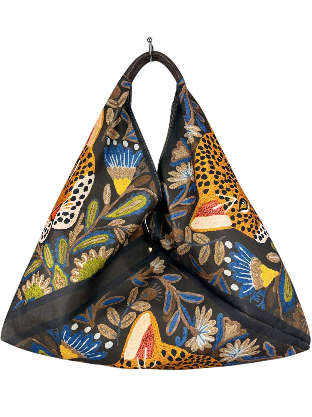 MI476 Dark Brown Leopard Print Triangle Bag