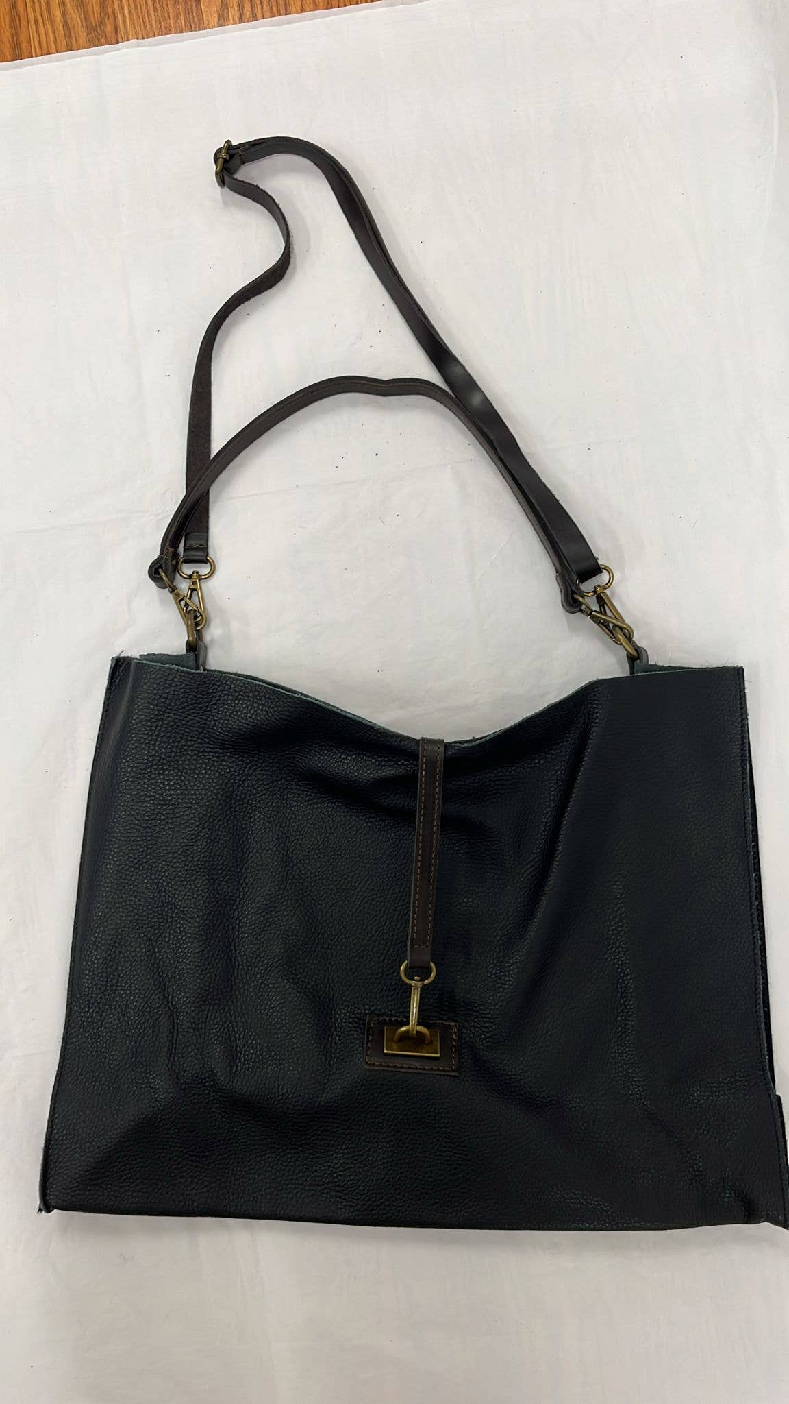 OF501 Italian Black Leather Handbag JIJOU CAPRI