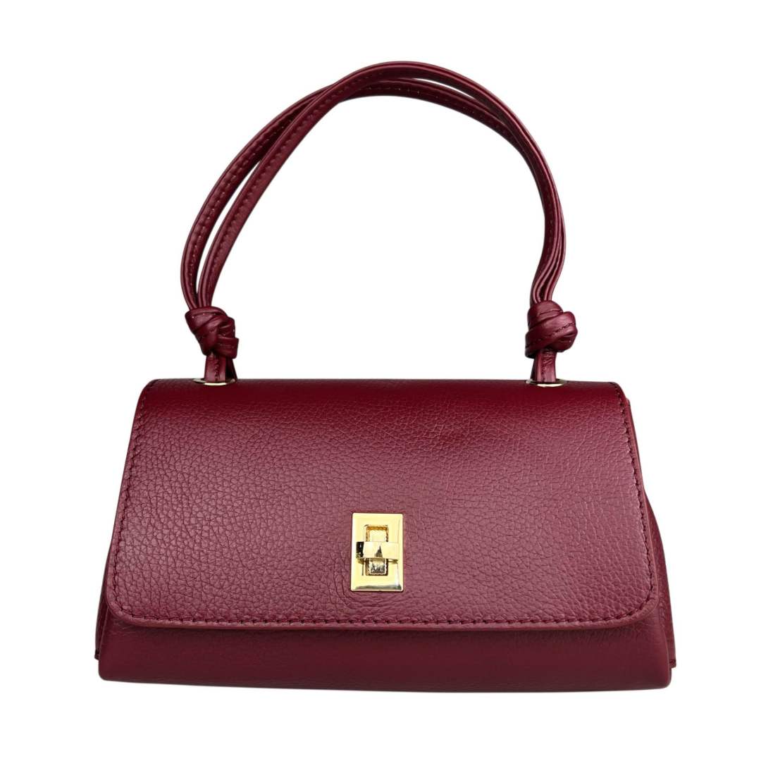 Mi219 Burgundy Slim-Handle Flap Bag